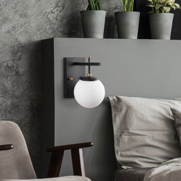Opviq Zahar - 13113 Lámpara de pared Negro, Antiguo y Blanco